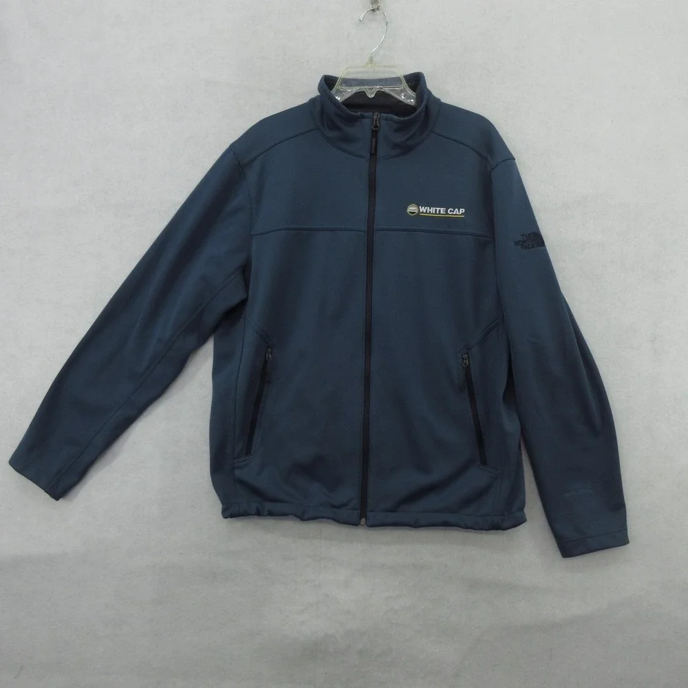 The North Face Windwall Jacket Mens Large Blue Softshell Zip White Cap NF0A3LGX